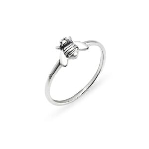 gotta have it - real silver bee ring made from genuine 925 sterling silver in size 7 | oxidized sterling silver rings for women, teens, men