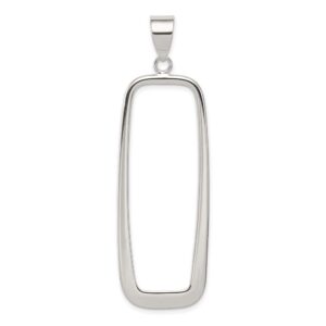 sterling silver rectangle pendant qqp733