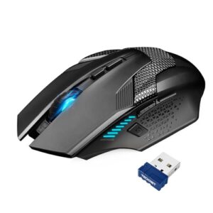 tecknet wireless mouse, usb cordless computer mouse with 8 buttons, ergonomic design, high-precision 5 adjustable dpi for pc/mac/laptop