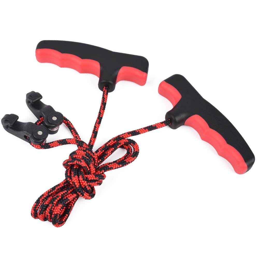 Crossbow Rope String Cocking Device Double Handle for Archery Bow Hunting Tool Accessories Red (Pack of 1)