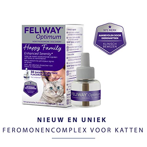 Feliway Optimum Refill, The Best Solution to Ease cat Anxiety, cat Conflict and Stress in The Home