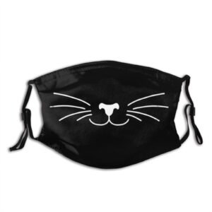 Prientomer Cute Cat Face Mask, Decorative|Adjustable, With 2 Filters For Men And Women Balaclava Bandana Cloth