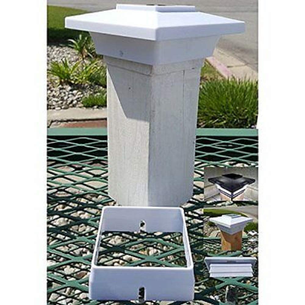 RELIGHTABLE Solar (12-Pack) Low Profile Black/White Will Fit 3.5"X3.5" and 4"x4" Post Deck Cap Fence LED Light (White)