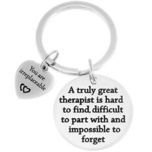 kivosliviz therapist gifts keychain for mental health therapists, slp, occupational, respiratory therapist - stainless steel keychain, engraved thank you gift