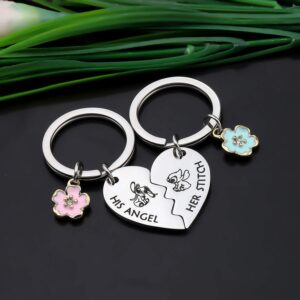 CYTING His And Her Cartoon Puzzle Piece Keychain Hawaiian Jewelry Long Distance Gift For Couple Cartoon Birthday Gift