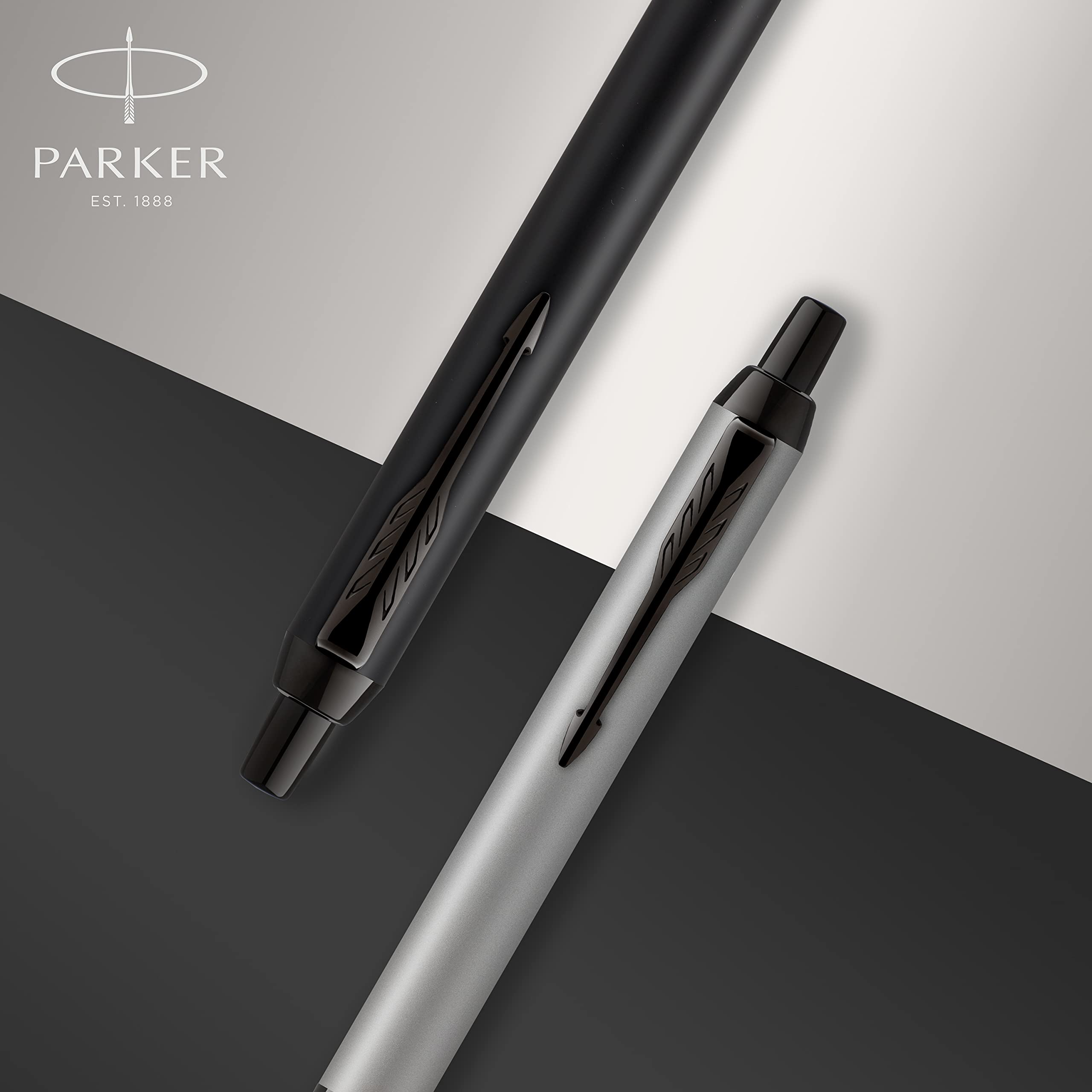 Parker IM Ballpoint Pen | Matte Black with Black Trim | Medium Point with Blue Ink Refill | Gift Box