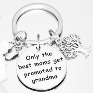 Kivosliviz Grandma to be Gifts Keychain Only The Best Moms Get Promoted to Grandma Key Chain Your Going to be a Grandma Keychain