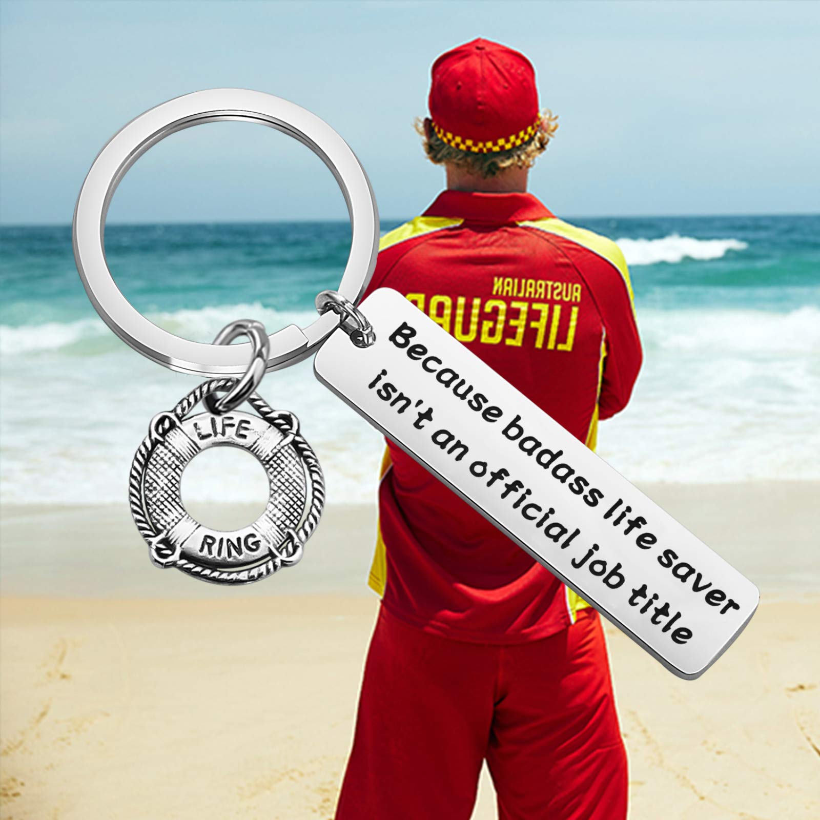 bobauna Lifebuoy Keychain Appreciation Gift For Life Saver Life Ring Preserver(badass lifesaver keychain)