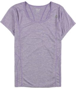 reebok womens two tone basic t-shirt, purple, large