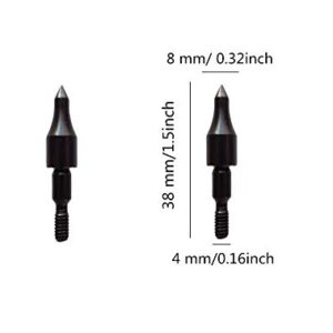 Erewa Pack of 24 Black Screw-in Archery Field Points Arrow for Target Practice Shooting,100 Grain Each