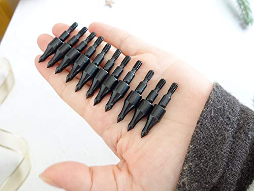 Erewa Pack of 24 Black Screw-in Archery Field Points Arrow for Target Practice Shooting,100 Grain Each