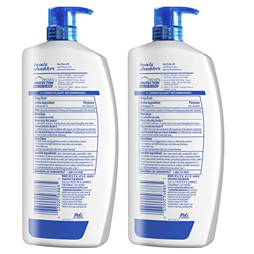 Head & Shoulders Tea Tree Anti-Dandruff Shampoo, 32.1 Fl Oz Each, Twin Pack