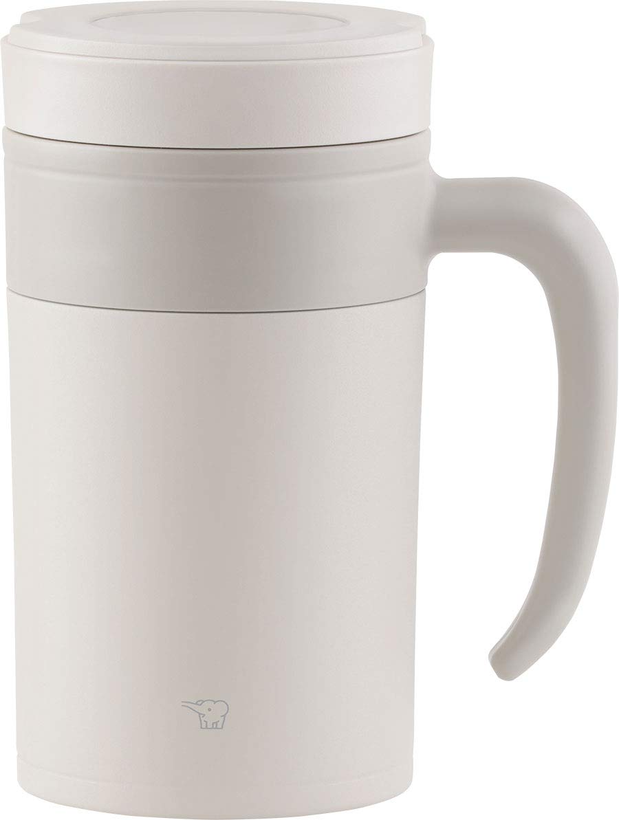 Zojirushi SE-KAE48WZ Stainless Tea Tumbler with Handle, 16-Ounce, Off White