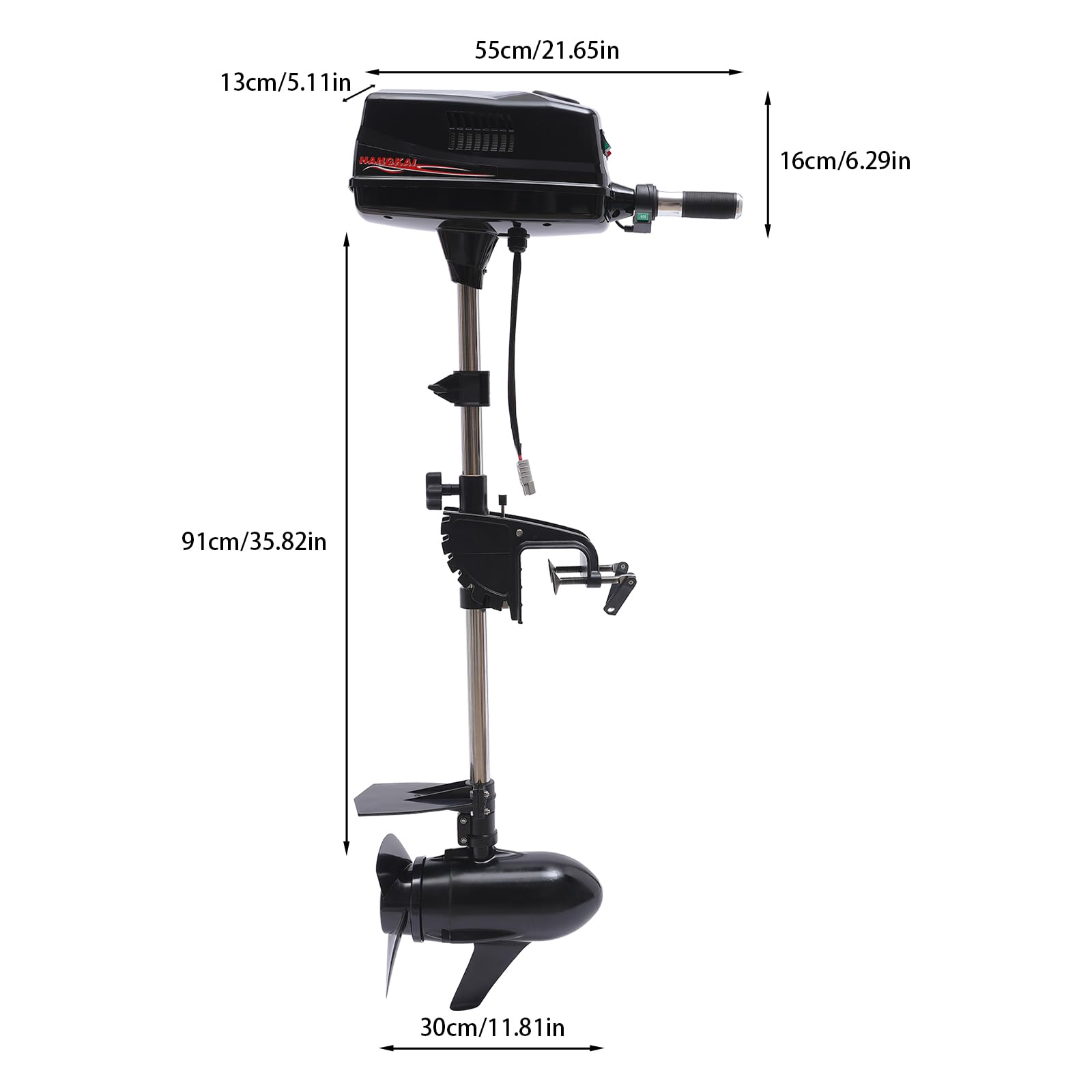 Outboard Motor 2200W 8HP 48V Electric Brushless Outboard Motor Inflatable Fishing Boat Engine Outboard Motor Water-Cooled CDI System