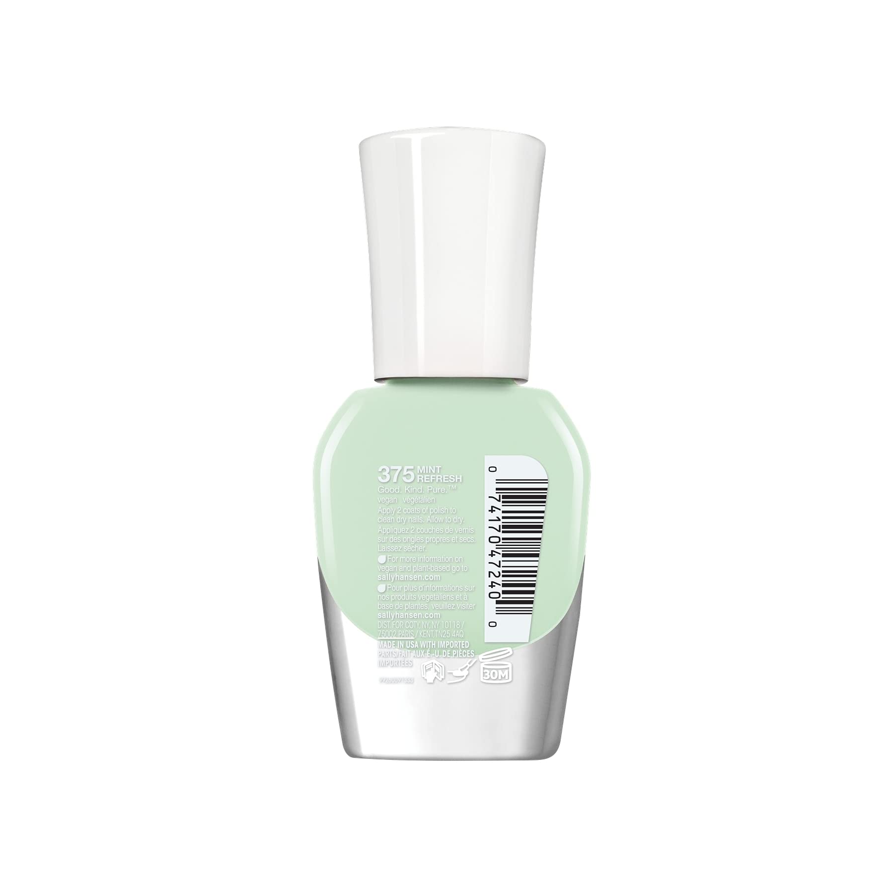 Sally Hansen Good.Kind.Pure Nail Polish, Mint Refresh, Pack of 1, Packaging May Vary