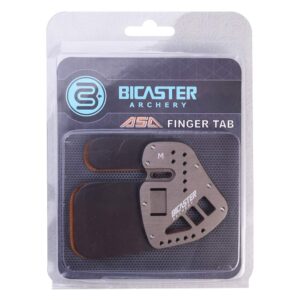 BICASTER Archery Finger Tab - Left Handed Genuine Leather + Aluminum Plate Adjustable for Recurve Bow (Small, Silver)