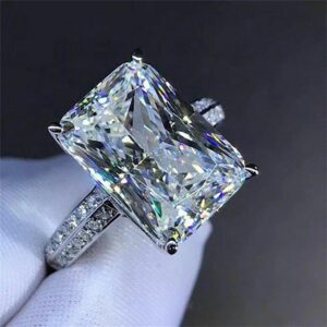 CTDFJRYFF Luxury full diamond inlaid oversized 6 carat rectangular 3A zircon engagement ring for women (7)