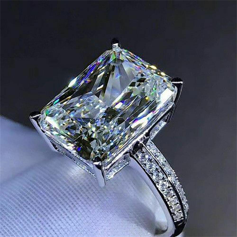 CTDFJRYFF Luxury full diamond inlaid oversized 6 carat rectangular 3A zircon engagement ring for women (7)