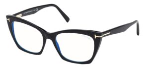 tom ford ft 5709-b blue block shiny black 54/17/140 women eyewear frame