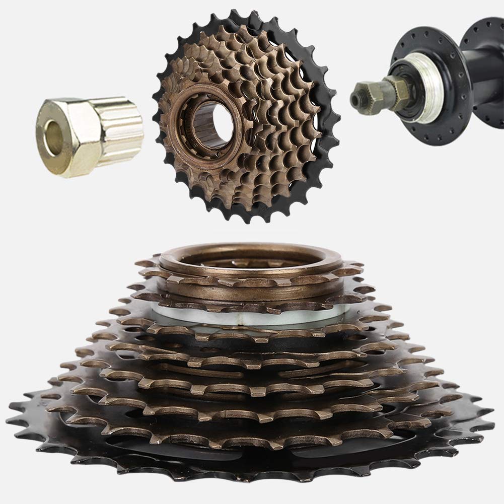 Yosoo Health Gear 8 Speed Freewheel Threaded, 8 Speed Cassette, Bike Freewheel 8 Speed 11-28t, Bike Cassette Screw on Freewheel Mountain Bike Freewheel Set