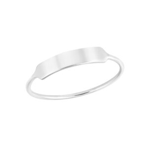 aeravida dainty sleek shiny simple engravable rectangle bar .925 aesthetic sterling silver ring for woman - size 7