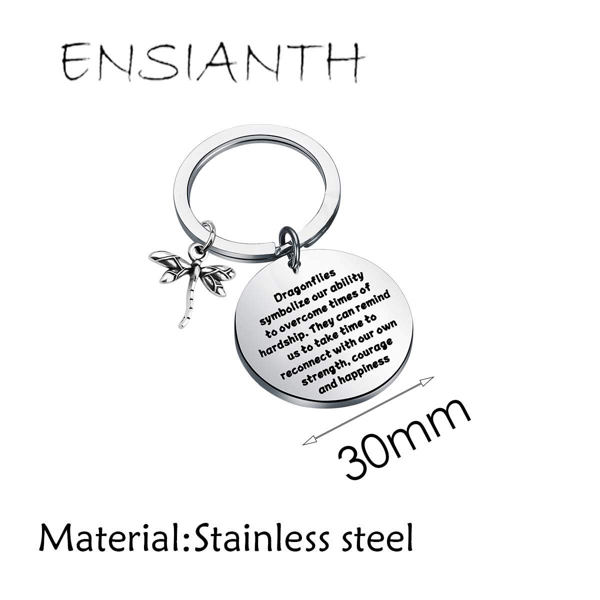 ENSIANTH Dragonfly Keychain Dragonfly Lover Gift Inspiration Gift for Friend Encouragement Gift (Dragonflies Symbolize)