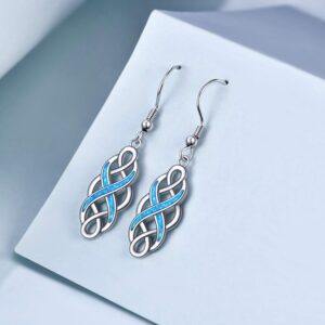 LUHE Celtic Earrings Sterling Silver Oxidized Good Luck Irish Vintage Celtic Knot Dangle Dangling Earrings Jewelry Dangles Gifts for Women