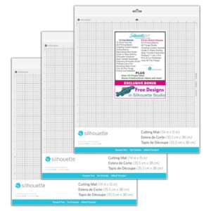 silhouette cameo 4 plus cutting mat standard tack 3 pack with silhouette 101 guide and bonus designs