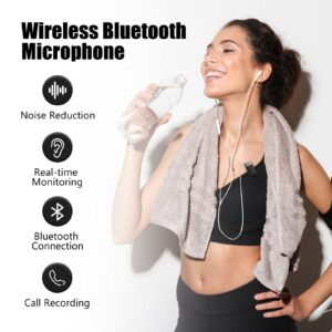 SabineTek AudioWow -Bluetooth Microphone Wireless Lapel Mic, Compact Wireless Clip -on Microphone,Bluetooth Lavalier Microphone for Smart Phone, Recording Video Vlogger, Sound Mixer,Remix Mic