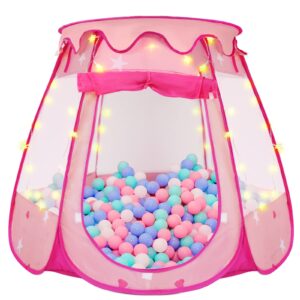 princess tent for kids, ball pits for toddlers 1-3 with star light, girl toys, 1/2/3 year old girl gifts, toys for girls with carrying bag, indoor & outdoor play tent, 49'' x 33'' (dxh)