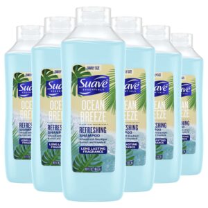 suave essentials moisturizing shampoo for dry hair ocean breeze with sea algae extract and vitamin e 30 oz, pack of 6