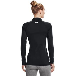 Under Armour Womens Authentics Mock Neck T-Shirt, Black (001)/White, Large