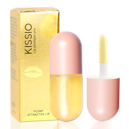 KISSIO Natural Lip Plumper,Lip Plumping Lip Gloss,Lip Plumper Gloss,Derol Lip Plumper,Moisturizing& Reduce Fine Lines 5.5ml For Day Ues