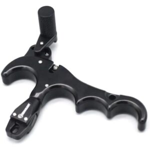 sososhoot archery 4 finger bow release aids bow release thumb trigger grip caliper aids for compound bow (black)