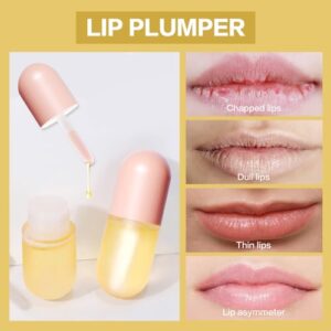 KISSIO Natural Lip Plumper,Lip Plumping Lip Gloss,Lip Plumper Gloss,Derol Lip Plumper,Moisturizing& Reduce Fine Lines 5.5ml For Day Ues