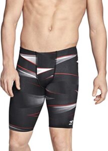 speedo men's standard swimsuit jammer endurance+ printed team colors, infinite red, 30