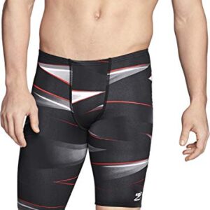 Speedo Men's Standard Swimsuit Jammer Endurance+ Printed Team Colors, Infinite Red, 30