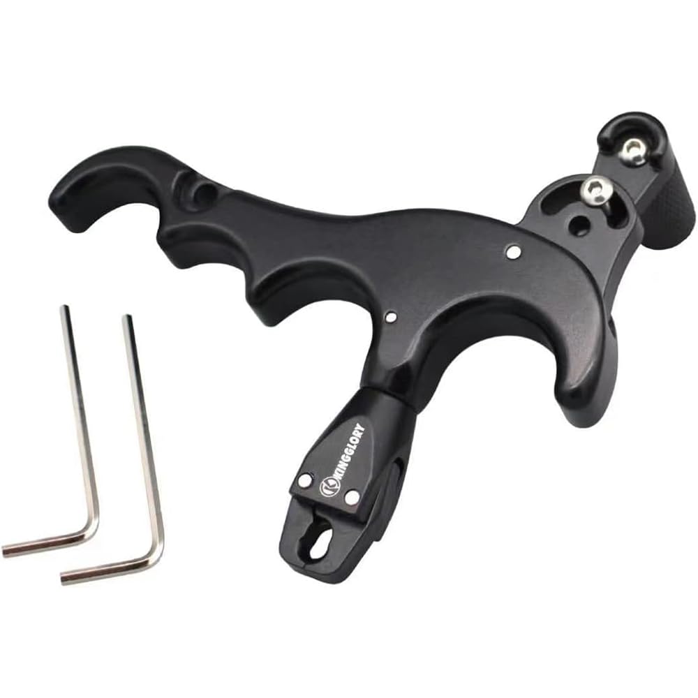 Sososhoot Archery 4 Finger Bow Release Aids Bow Release Thumb Trigger Grip Caliper Aids for Compound Bow (Black)