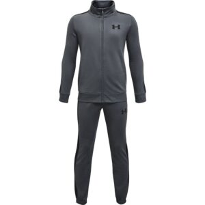 under armour boys' knit track suit, pitch gray (012)/black, youth medium