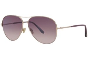 tom ford clark ft 0823 shiny rose gold/burgundy 61/14/140 unisex sunglasses