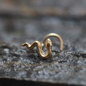 Thailand 18, 20, Gauge Mini Snake sterling silver nose stud/nose screw, Jewelry Nose Stud, Silver Nose ring, Nose Piercing, Body Jewelry (18g Right Screw Silver)