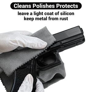 Gun Cleaning Cloth and Gun Cleaning Patches in Storage Box, 12"x12" Silicon Gun Cloth and 600pcs 2"x2" Gun Patches, Lint Free Gun Cleaning Supplies Fit for Most Firearms 9mm