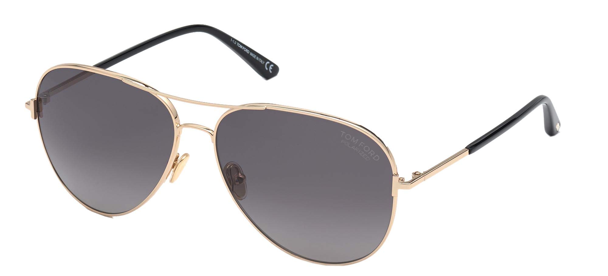 Tom Ford CLARK FT 0823 Shiny Rose Gold/Dark Grey Shaded 61/14/140 unisex Sunglasses