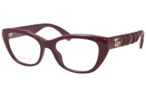 gucci gg0813o 003 eyeglasses women's burgundy/gold full rim optical frame 52mm