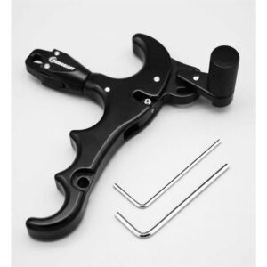 Sososhoot Archery 4 Finger Bow Release Aids Bow Release Thumb Trigger Grip Caliper Aids for Compound Bow (Black)