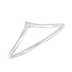 aeravida trendy and classic chevron wave .925 sterling silver stackable ring size 9 | sterling silver rings | rings for women | sterling silver stackable ring for women