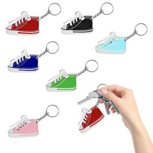 The Dreidel Company Sneaker Keychain, Cloth Material Shoe with Key Chain, Assorted Colors (6-Pack)