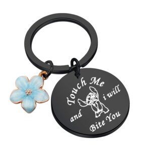 fotap ohana inspired gift hibiscus flower jewelry touch me and i will bite you hawaiian trip gift (b-bite you key)