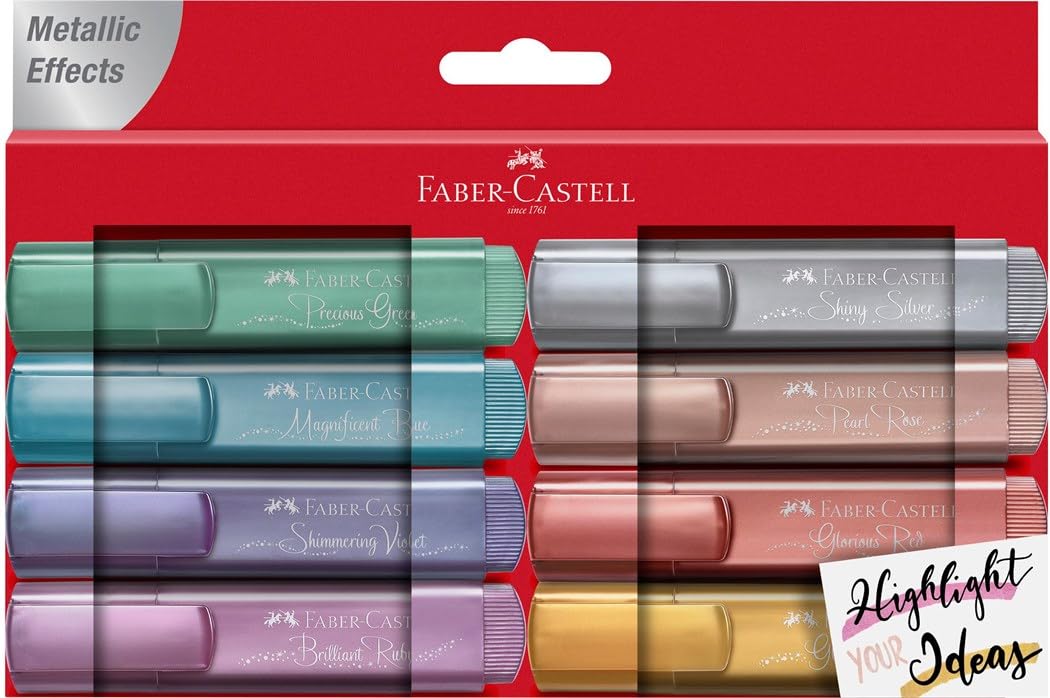 Faber-Castell 154689 - Highlighter TL 46 Metallic Pack of 8