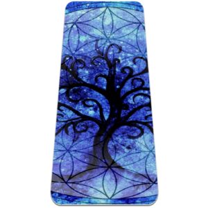 LEVEIS Yoga Mat Tree of Life Symbol Thick Non Slip Exercise Workout Mats for Home Gym Floor Travel